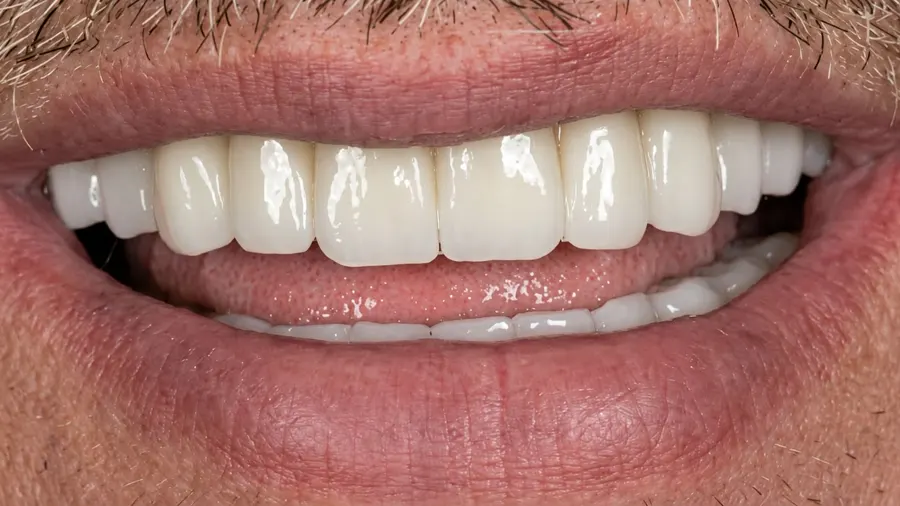 Before and after a single dental implant restoration at Esthetic Dent in Costa Rica — after