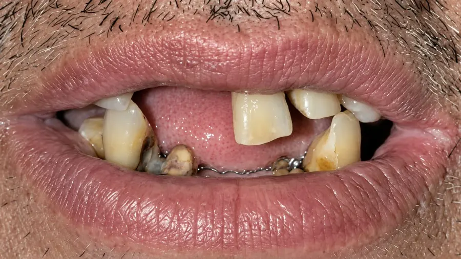 Before and after a single dental implant restoration at Esthetic Dent in Costa Rica — before