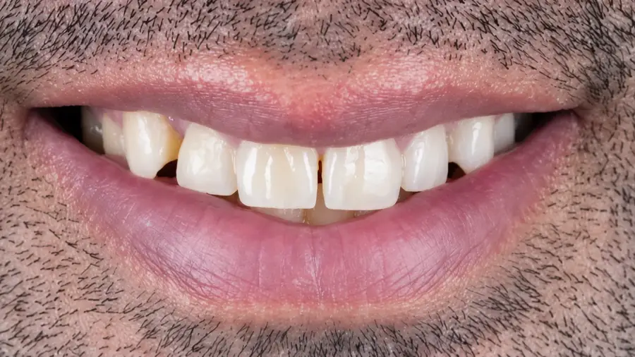 Before and after a full smile makeover at Esthetic Dent in Costa Rica — before