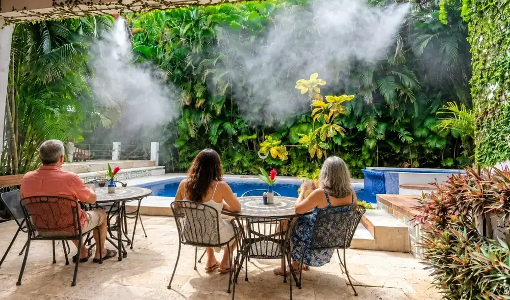 Dental tourism patients relaxing by the pool at a Costa Rica hotel