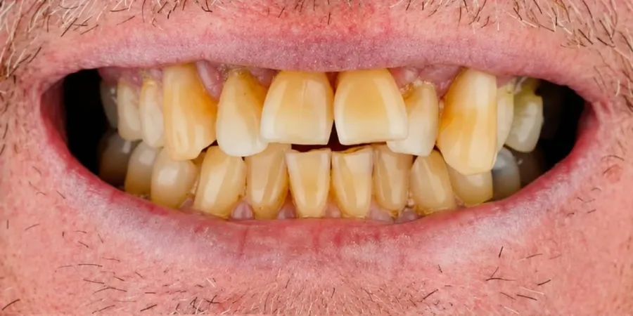 Before and after All-on-4 dental implants at Esthetic Dent in Costa Rica — before