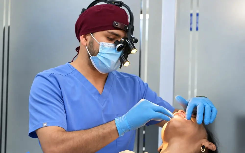 Final restoration placement at Esthetic Dent in Costa Rica