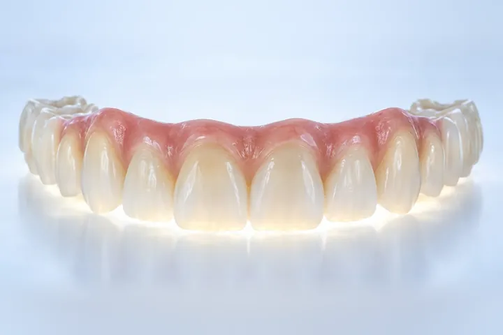 Milled titanium substructure at Esthetic Dent