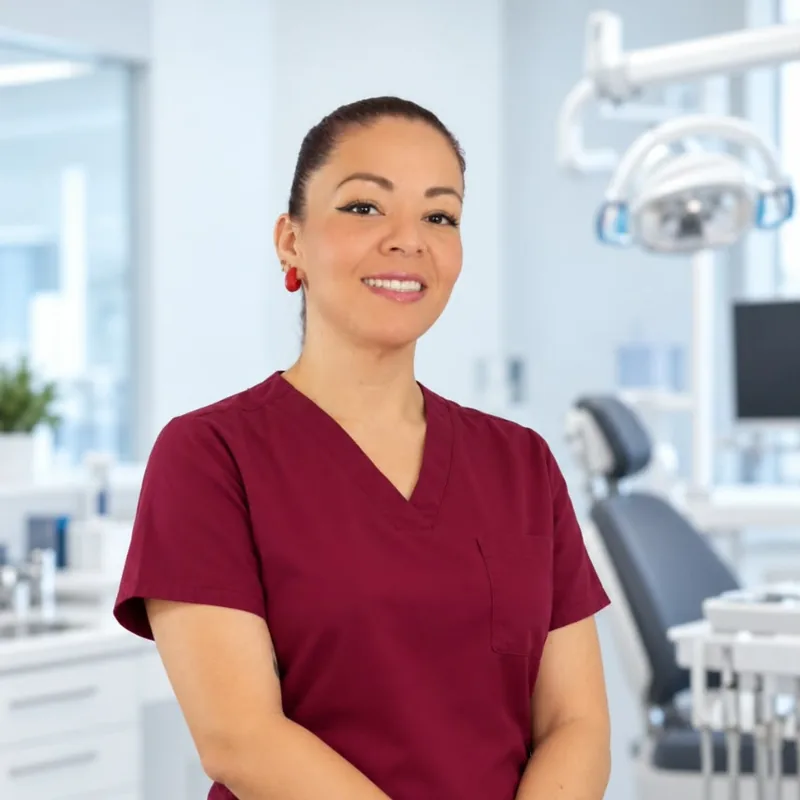 Portrait of Dr. Leidy Vanessa Bedoya Ramírez, implant dentist and orthodontist at Esthetic Dent