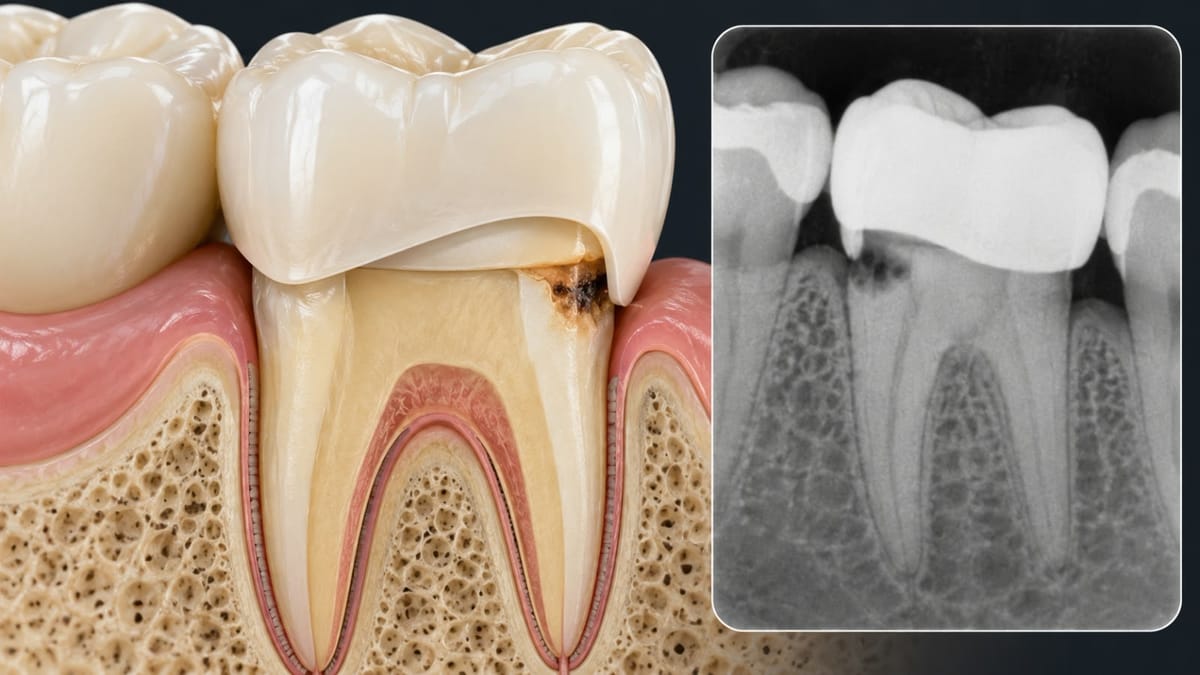 Caries debajo de una corona o puente: por qué ocurre y cómo detectarla